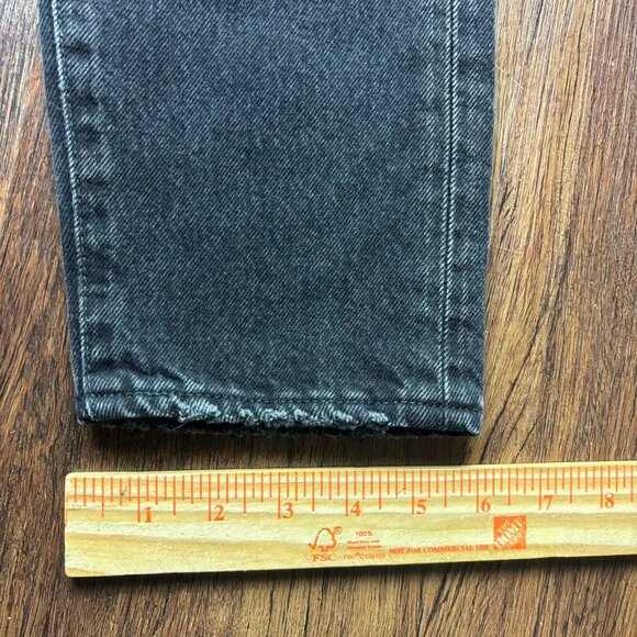 Moussy Vintage Straight Jeans Distressed Faded Black Button Fly Women’s Size 24 - Picture 11 of 12